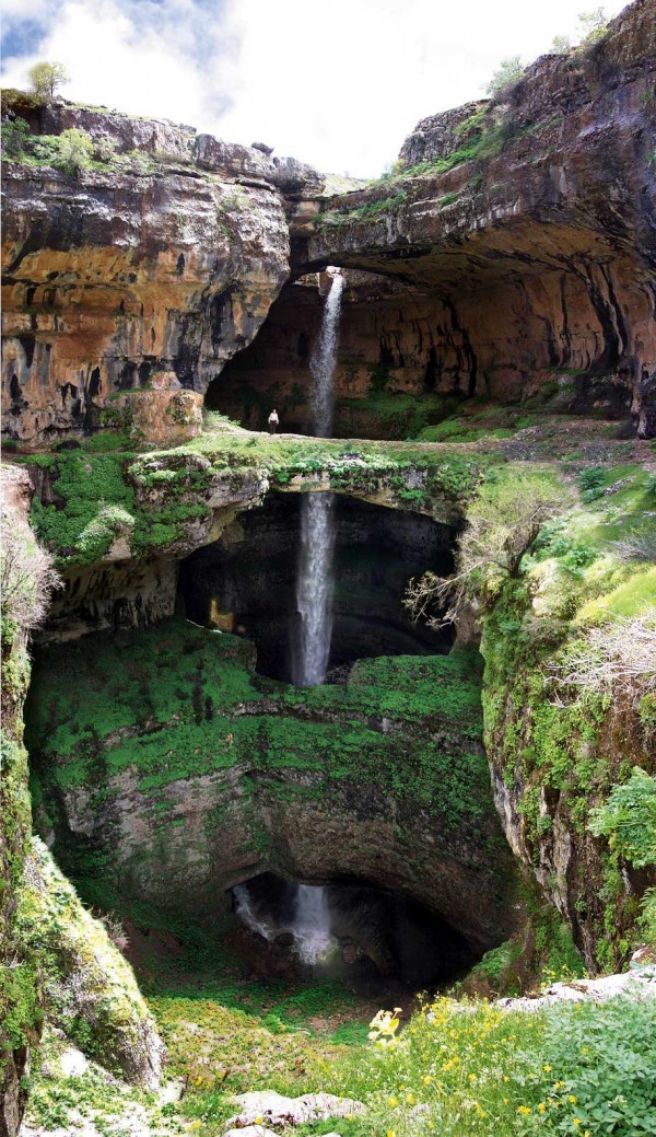 Baatara Balaa Gorge Sinkhole, Tannourine, Lebanon Waterfall
