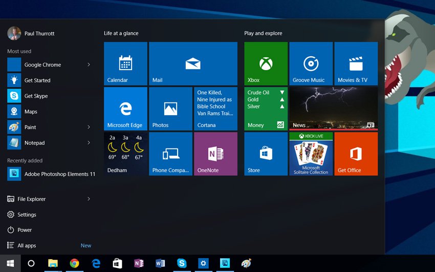 new windows 10 start menu