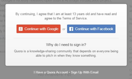 You have to have an account to even read the results on Quora