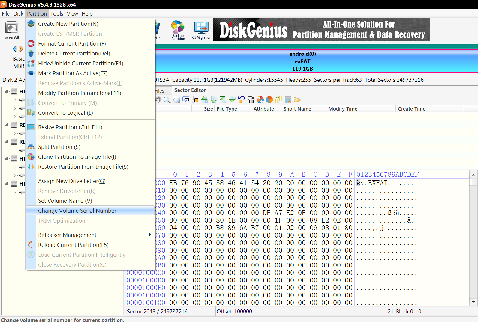 diskgenius serial menu