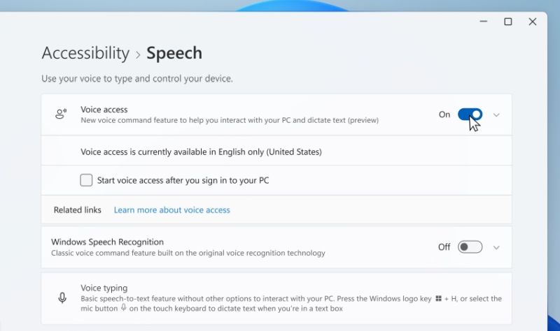 windows-11-voice-access